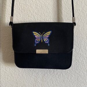 Butterfly Small Black Shoulder Bag . Made in Korea  NWOT